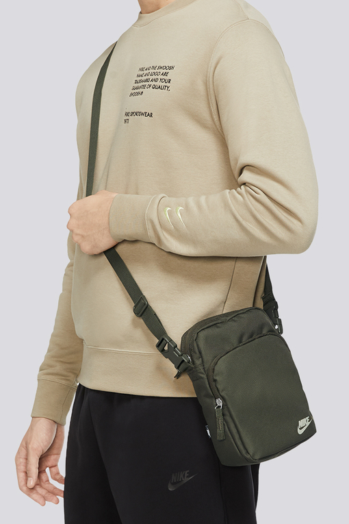 Nike Heritage bum bag with iridescent logo in khaki