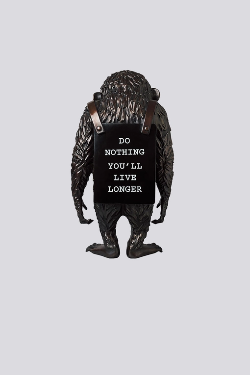 バンクシー　2G TOKYO MONKEY SIGN BRONZE STATUE Monkey Sign Bronze #2 Statue by Medicom Toy | Sideshow