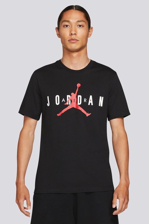 Jordan - M J JORDAN AIR WM TEE 'BLACK/WHITE/GYM RED' - VegNonVeg