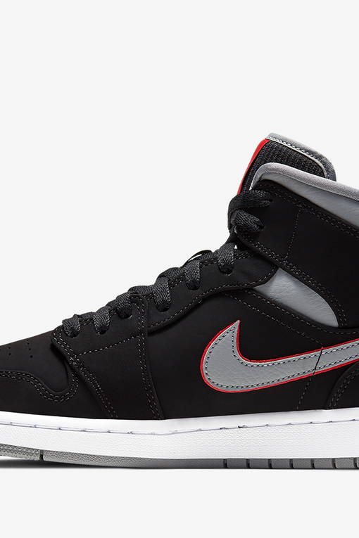 Air jordan 1 mid hotsell black/particle grey-white