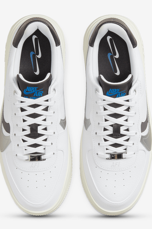 Nike - W AIR FORCE 1 PLT.AF.ORM LV8 'WHITE/BLACK-METALLIC SILVER-SAIL' -  VegNonVeg