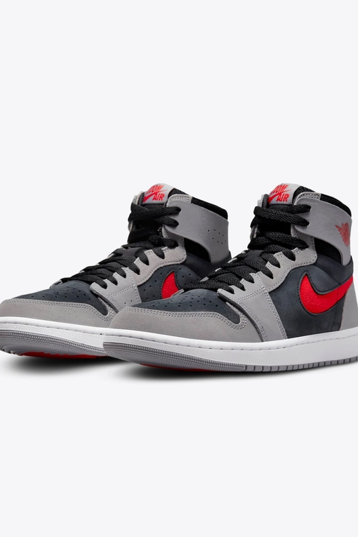 Jordan - AIR JORDAN 1 ZM AIR CMFT 2 'BLACK/FIRE RED-CEMENT GREY-WHITE' -  VegNonVeg
