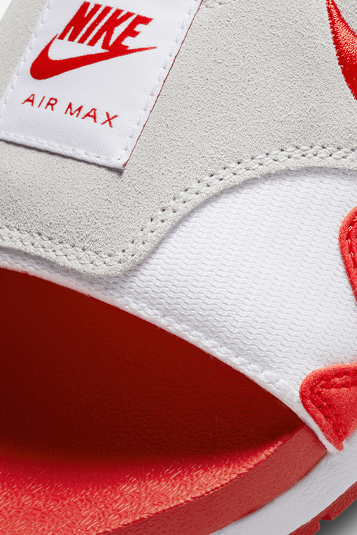 Nike AIR MAX 1 SLIDE WHITE UNIVERSITY RED BLACK