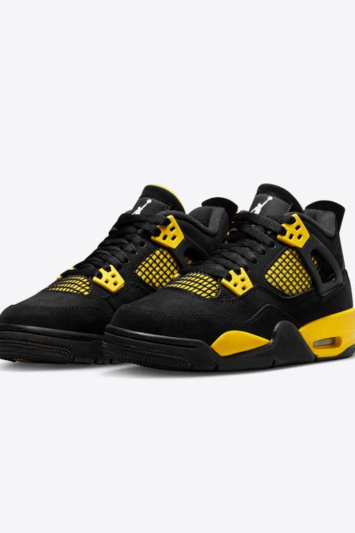 Jordan retro 4 black yellow hotsell