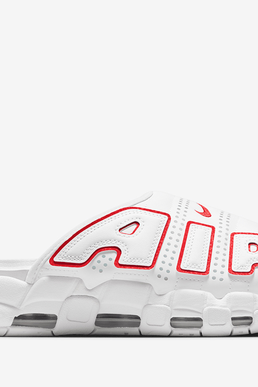 Nike - AIR MORE UPTEMPO SLIDE 'WHITE/UNIVERSITY RED' - VegNonVeg