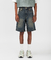 Crease Washed Straight Fit Denim Shorts