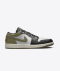 AIR JORDAN 1 LOW 'BLACK/WHITE-MEDIUM OLIVE'