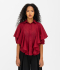 Batwing Ruffle Shirt 'Ruby Red'