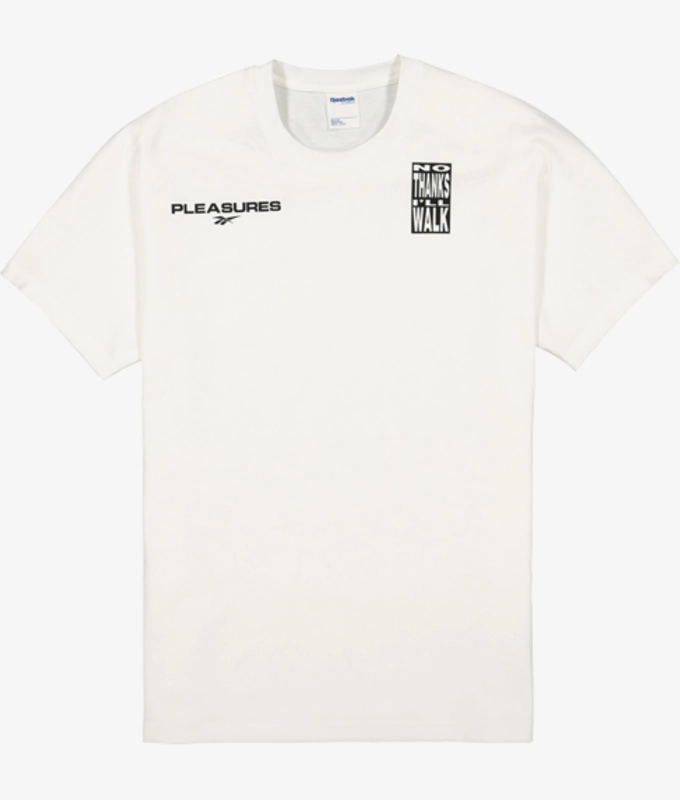 Reebok x Pleasures 'No Thanks I'll Walk' Tee White
