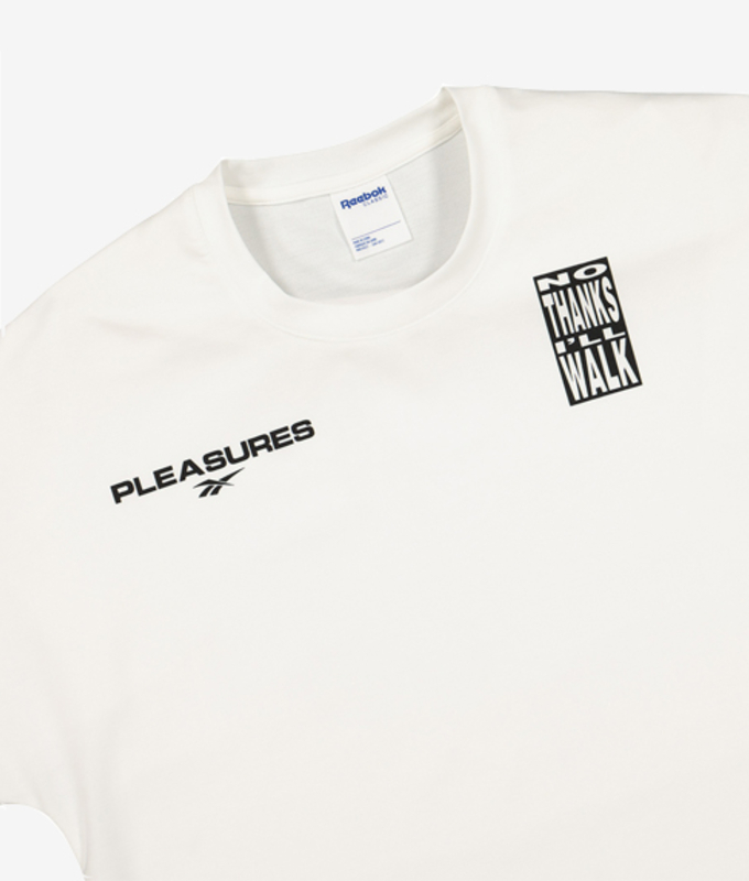 Reebok x Pleasures 'No Thanks I'll Walk' Tee White