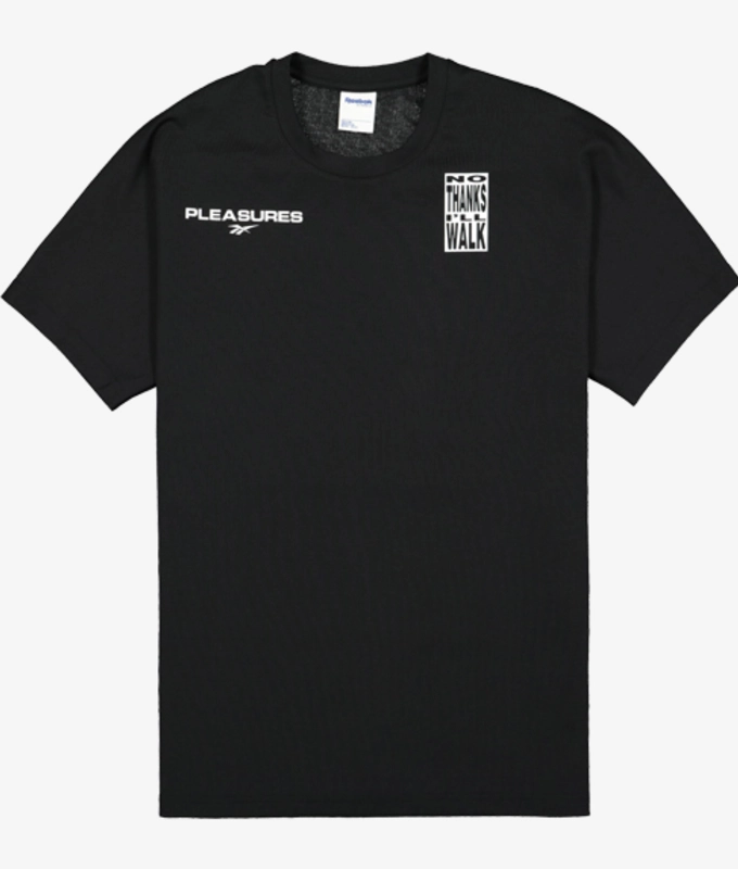 Reebok x Pleasures 'No Thanks I'll Walk' Tee Black