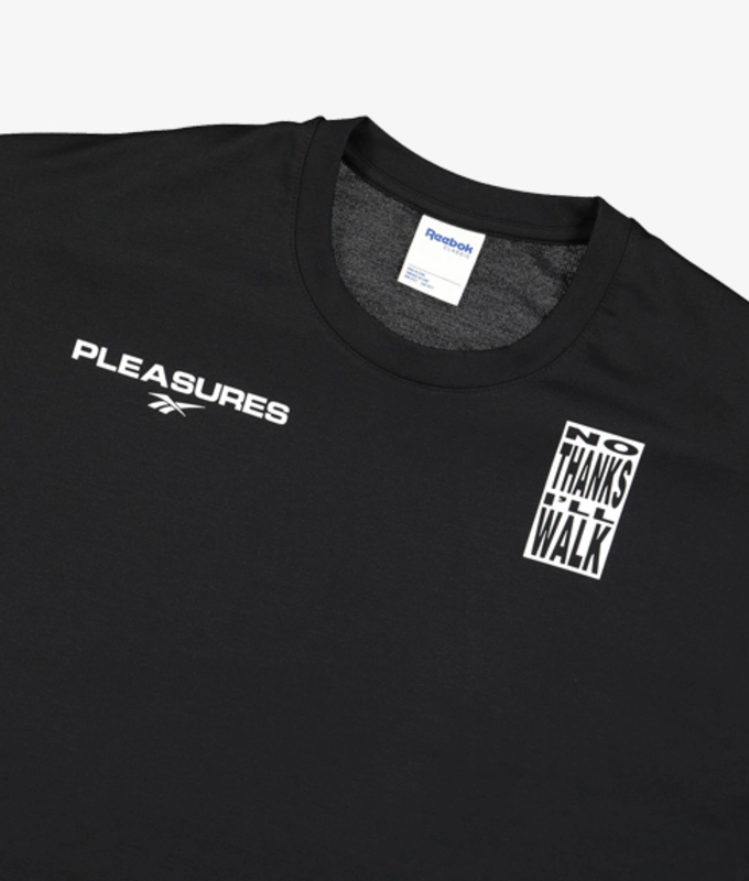 Reebok x Pleasures 'No Thanks I'll Walk' Tee Black