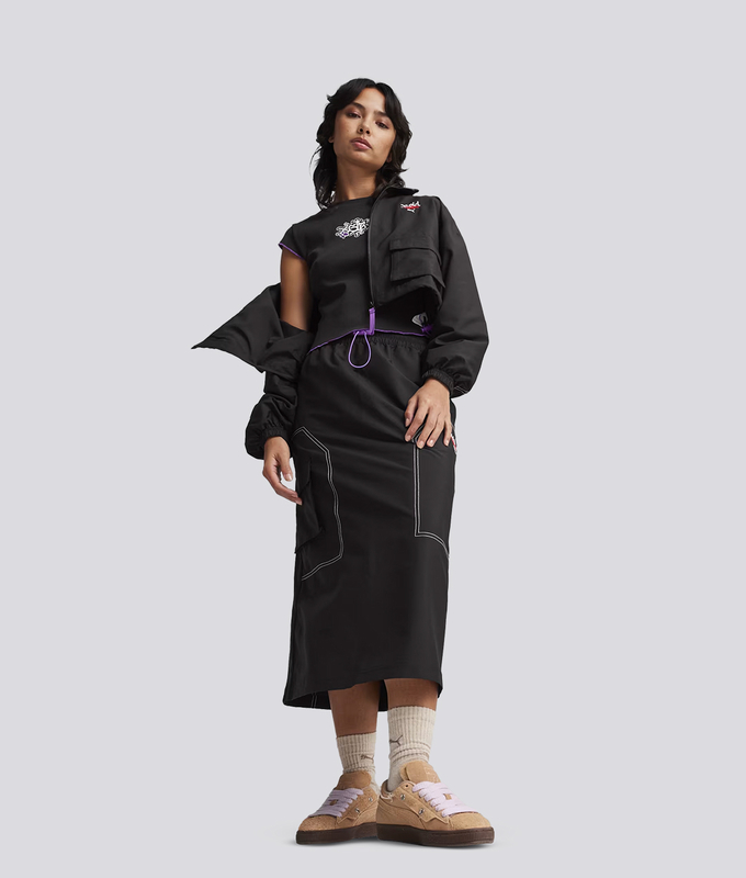 X X-Girl Midi Woven Skirt