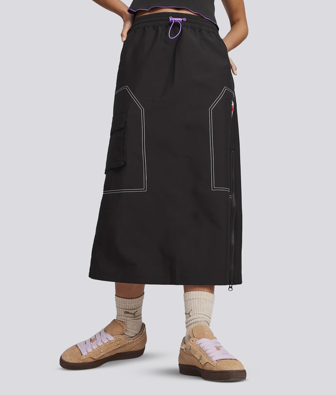 X X-Girl Midi Woven Skirt