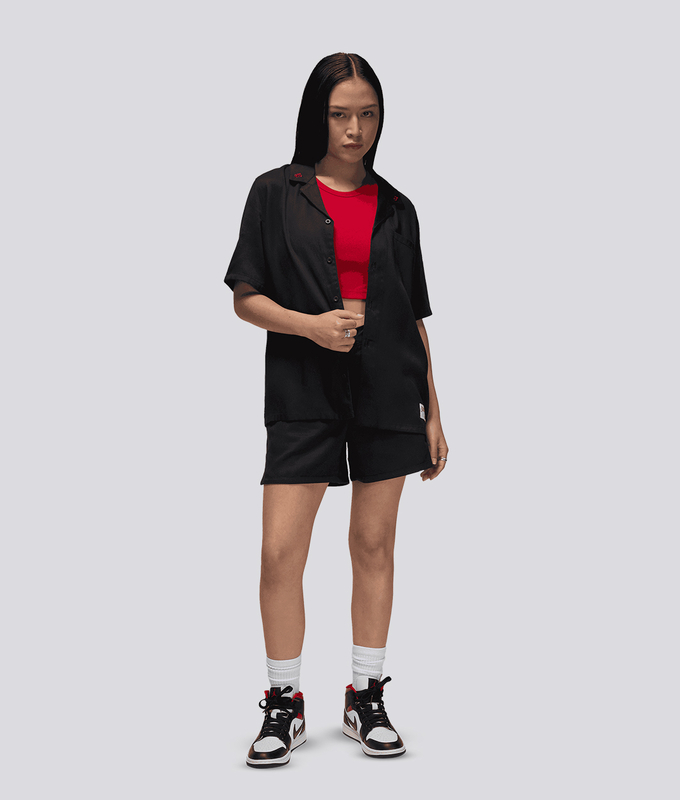 Essentials Woven Solid Short Sleeve Top