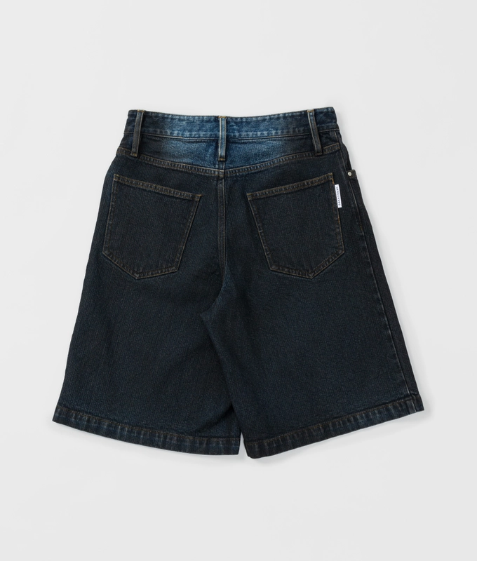Spray Dyed Straight Fit Denim Shorts
