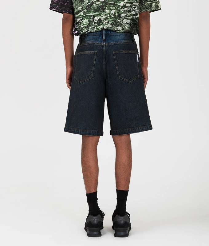 Spray Dyed Straight Fit Denim Shorts