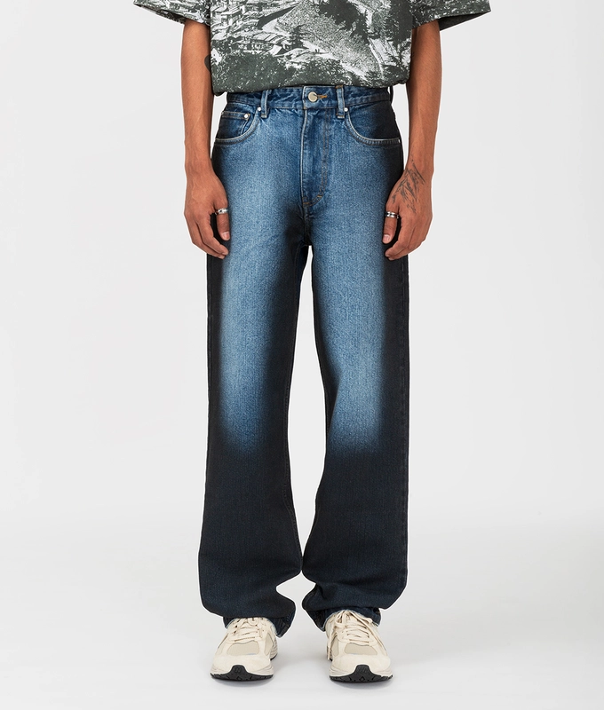 Spray Dyed Straight Fit Denim Pants