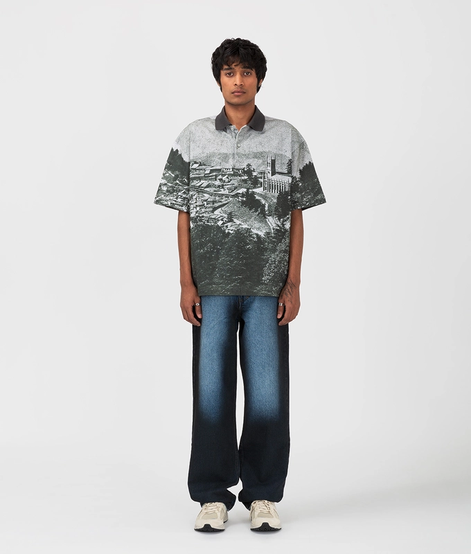 Spray Dyed Straight Fit Denim Pants