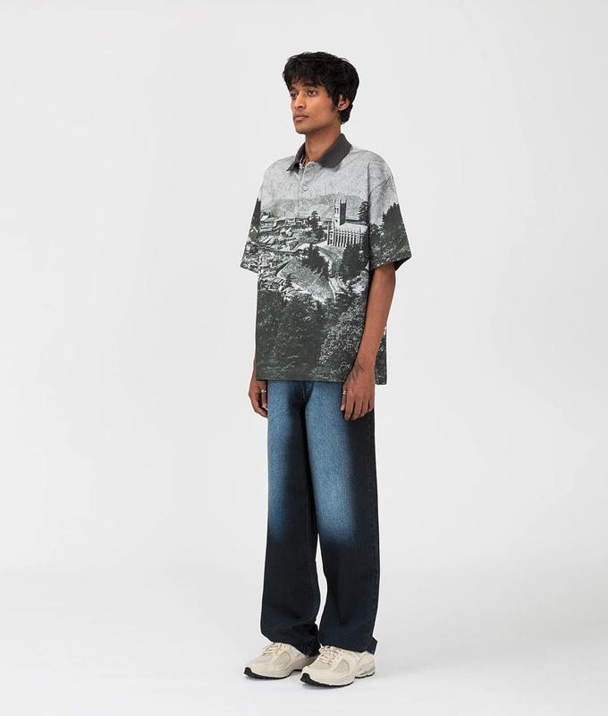 Spray Dyed Straight Fit Denim Pants