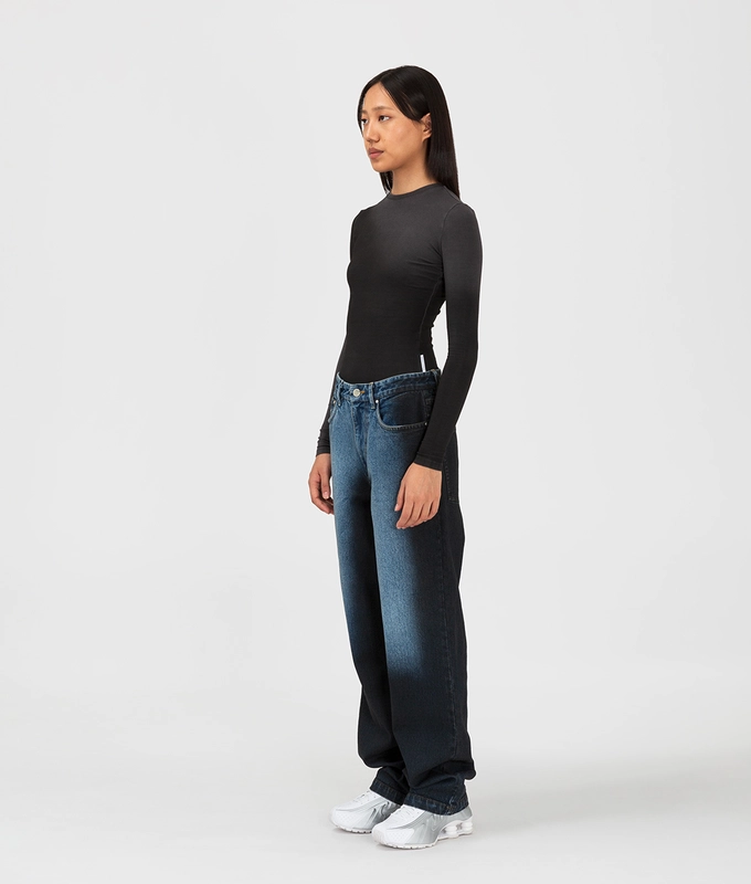 Spray Dyed Straight Fit Denim Pants