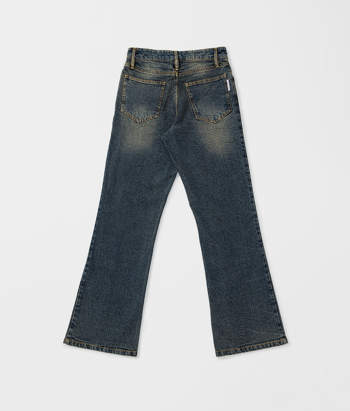 Crease Washed Bootcut Denim Pants