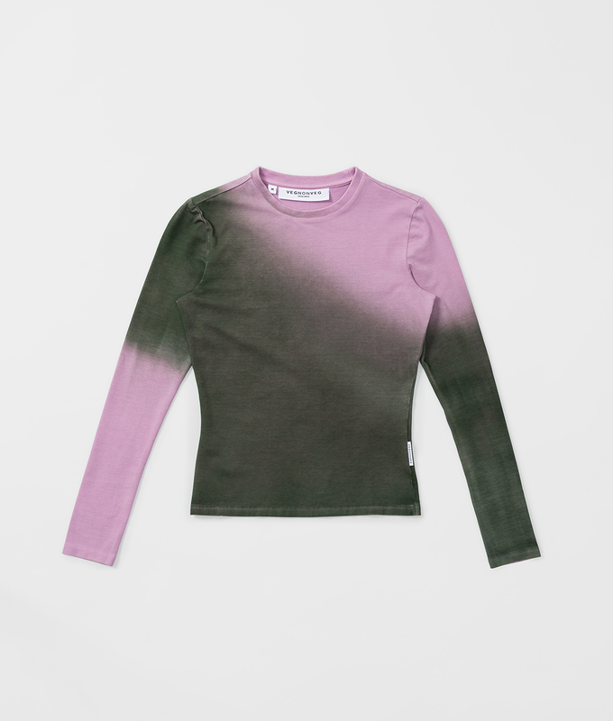 Spray Dyed Fitted Long Sleeve Top