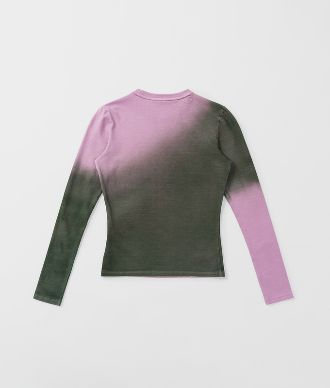 Spray Dyed Fitted Long Sleeve Top