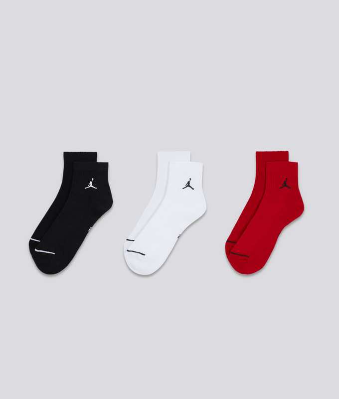 EVERYDAY CUSHIONED POLY ANKLE SOCKS 3 PAIRS 'MULTICOLOR'