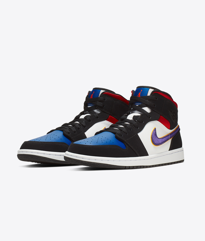 AIR JORDAN 1 MID SE 'BLACK/FIELD PURPLE-WHITE-GYM RED'