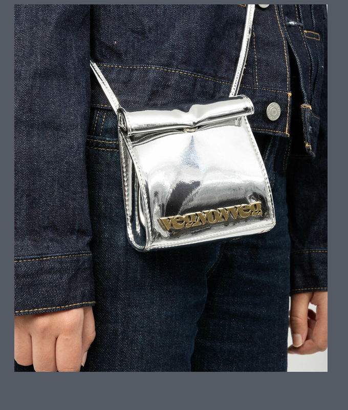 Metallic Logo Crossbody Bag