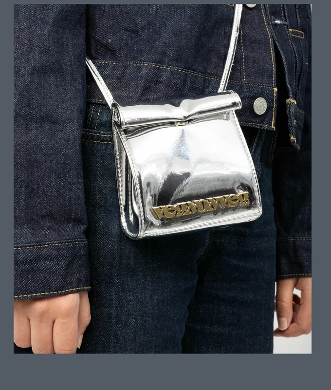 Metallic Logo Crossbody Bag