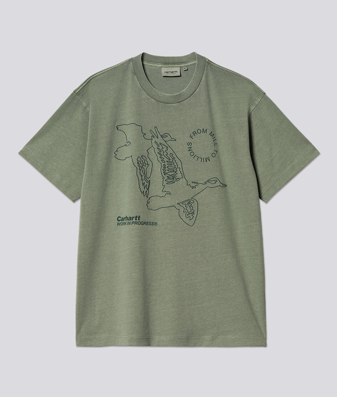 SHORT SLEEVE FLYING DUCKS T-SHIRT 'DUCK GREEN'