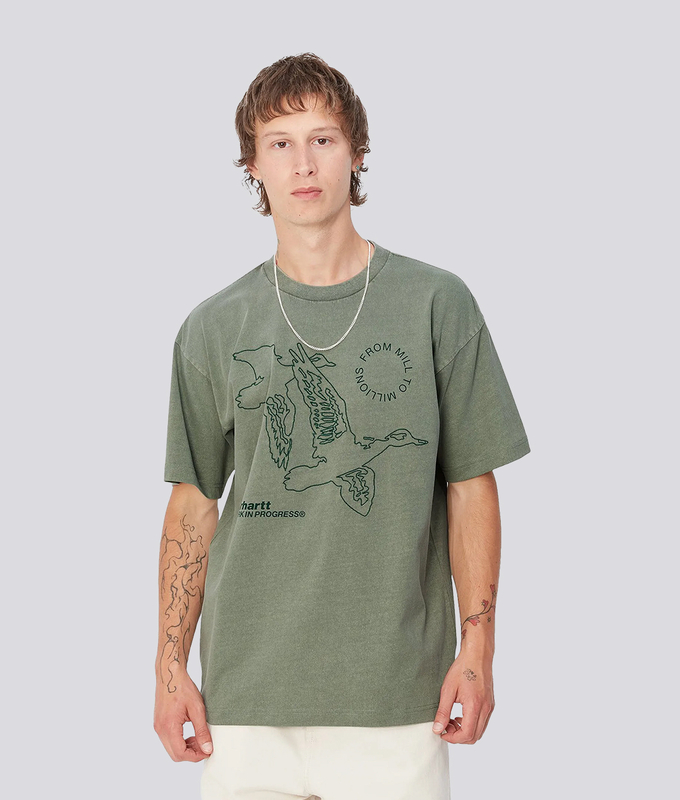 SHORT SLEEVE FLYING DUCKS T-SHIRT 'DUCK GREEN'