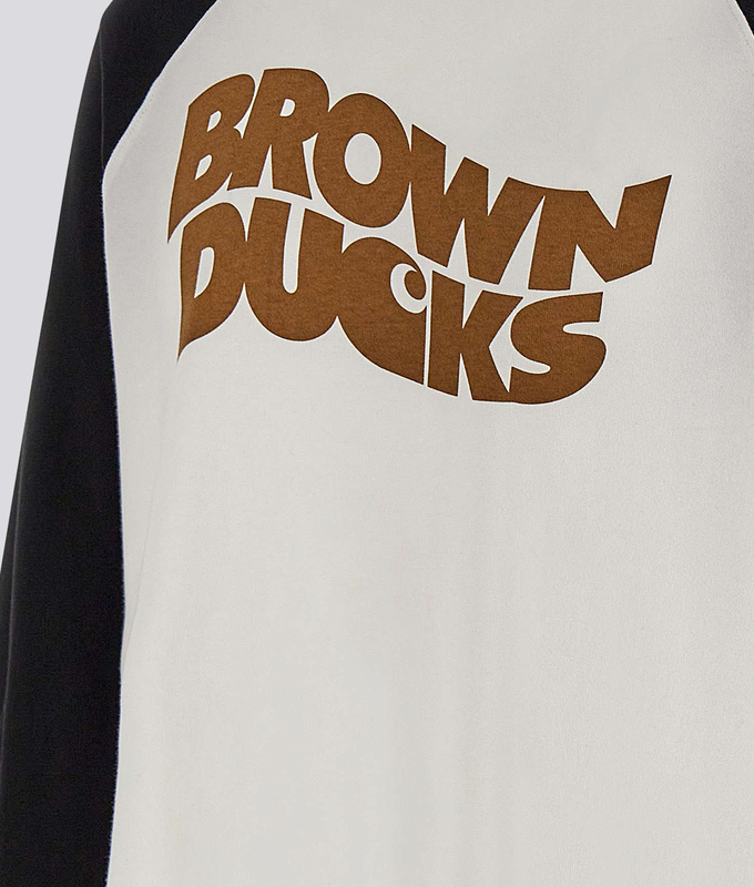 LONG SLEEVE BROWN DUCKS BASEBALL T-SHIRT 'WHITE/BLACK'