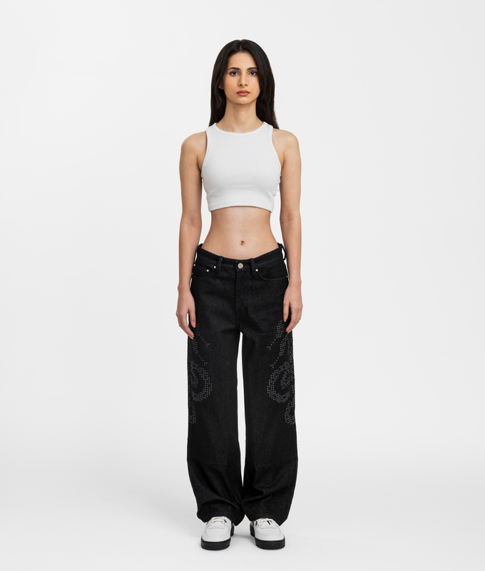 Embroidered Double Knee Pant