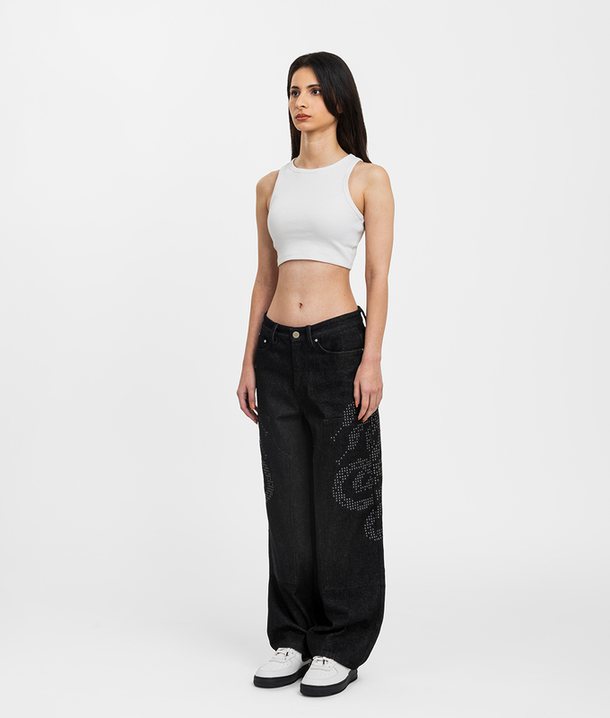 Embroidered Double Knee Pant