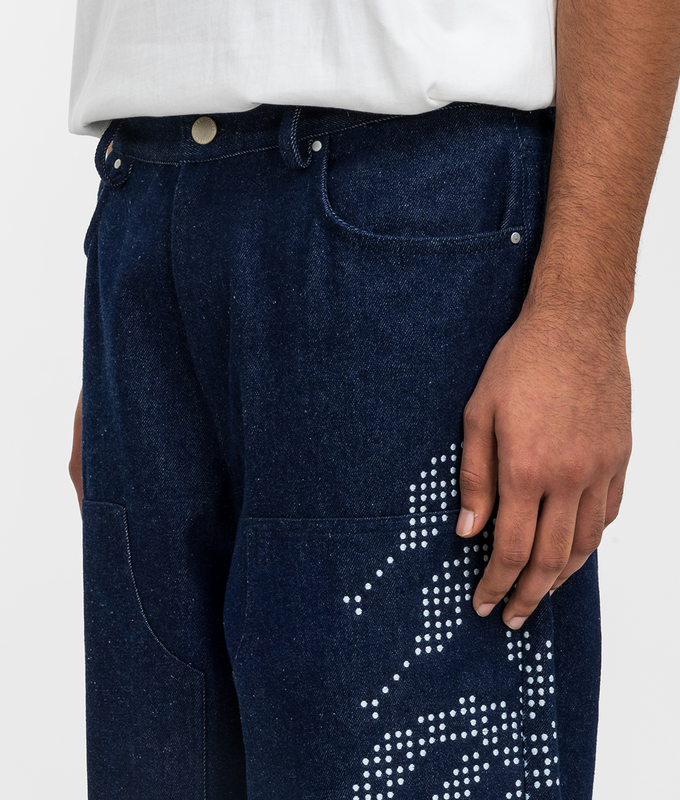 Embroidered Double Knee Pant