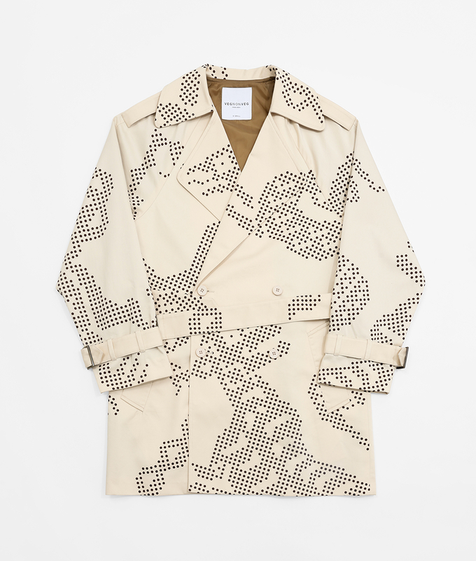 Printed Short Trench Coat