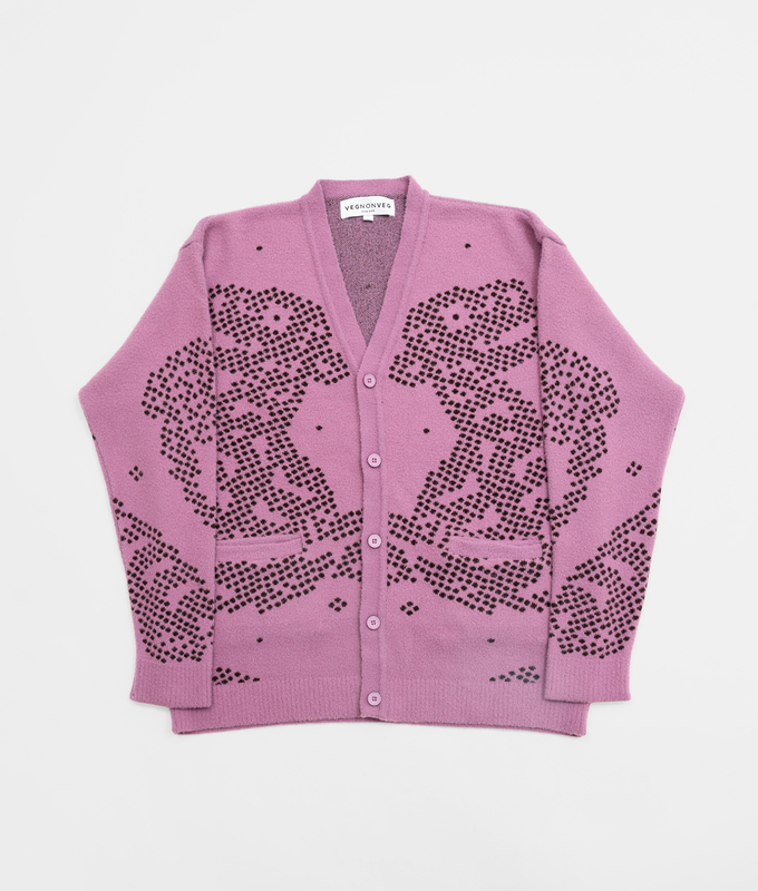 Mythical Beasts Jacquard Knit Cardigan 'Pink'