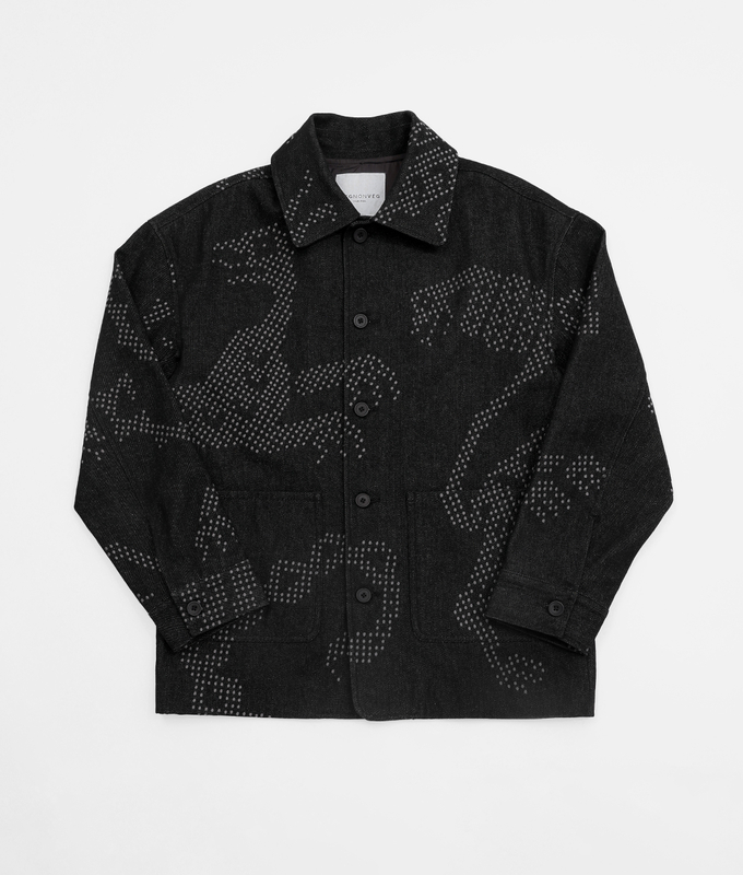 Mythical Beasts Embroidered Denim Jacket 'Black'