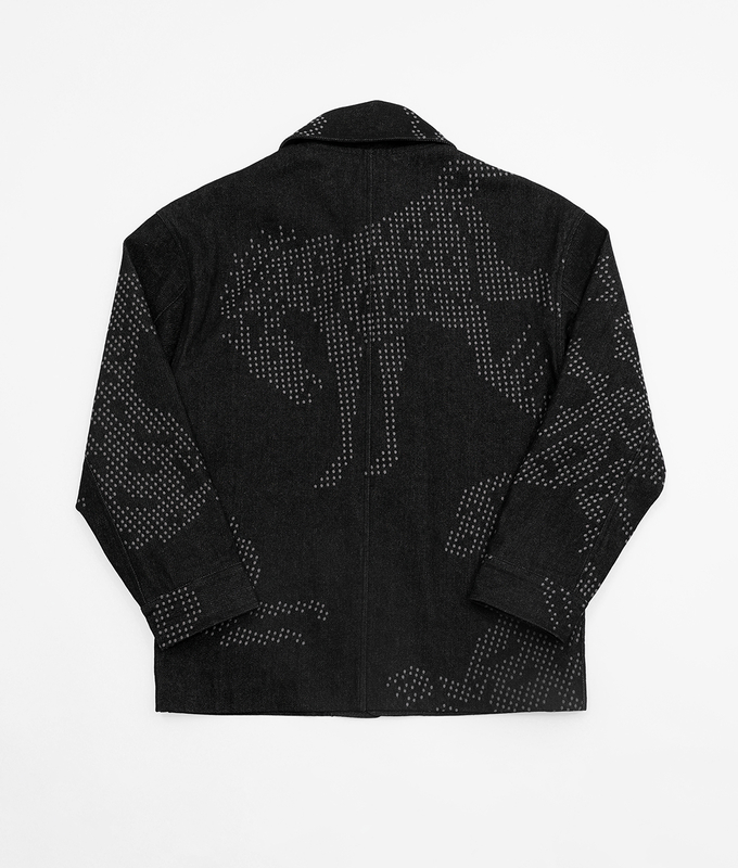 Mythical Beasts Embroidered Denim Jacket 'Black'