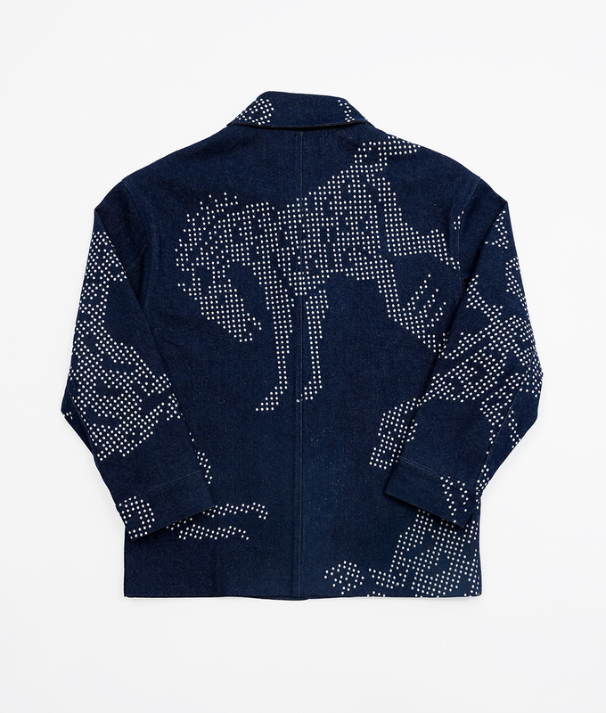 Mythical Beasts Embroidered Denim Jacket 'Blue'