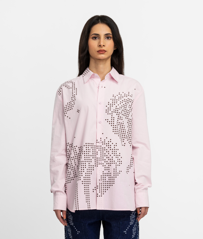 Mythical Beasts Printed Long Sleeve Shirt 'Pink'