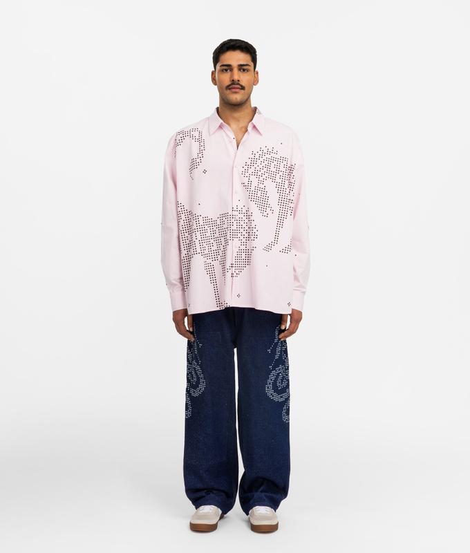 Mythical Beasts Printed Long Sleeve Shirt 'Pink'