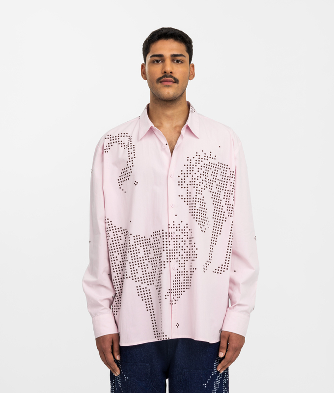 Mythical Beasts Printed Long Sleeve Shirt 'Pink'