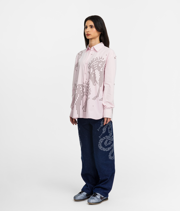 Mythical Beasts Printed Long Sleeve Shirt 'Pink'