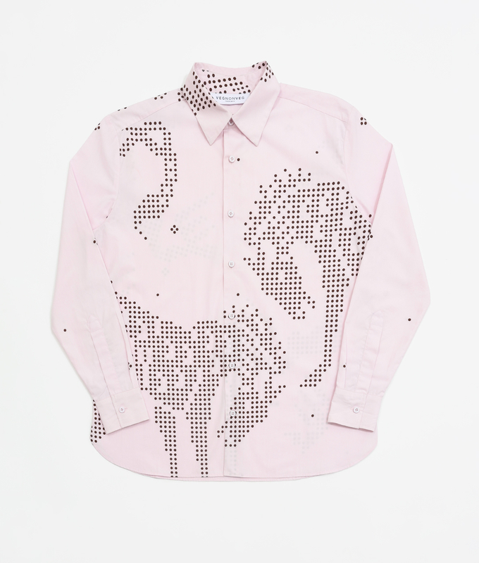 Mythical Beasts Printed Long Sleeve Shirt 'Pink'