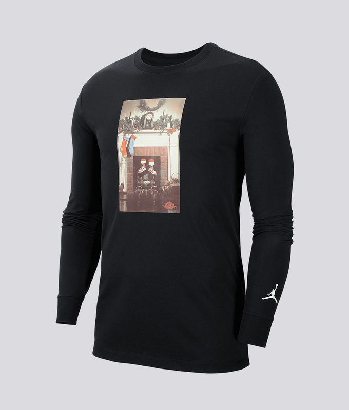 JUMPMAN LONG SLEEVE CHIMNEY T-SHIRT 'BLACK/WHITE'