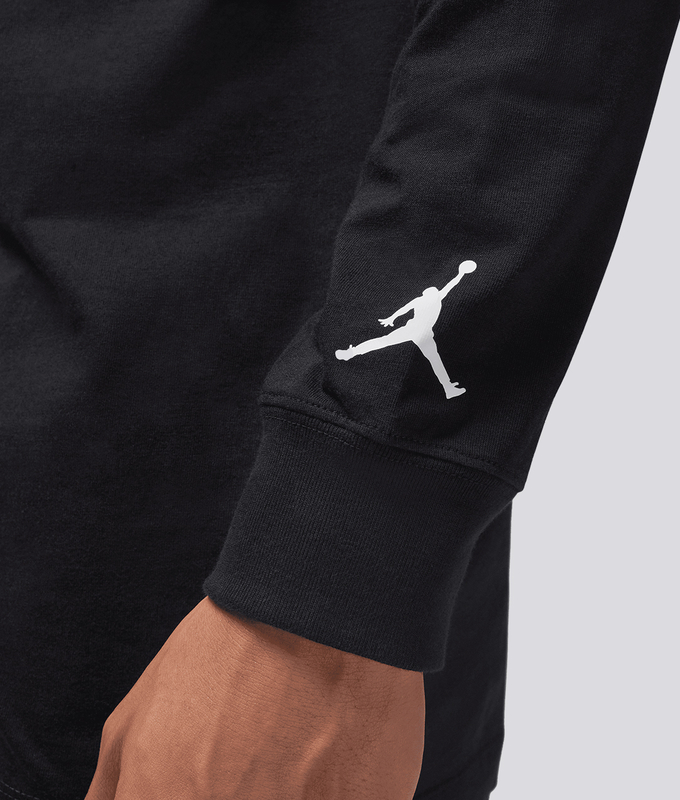 JUMPMAN LONG SLEEVE CHIMNEY T-SHIRT 'BLACK/WHITE'